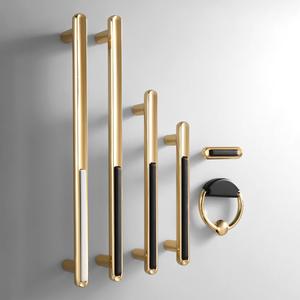 مقابض أبواب وخزائن وأدراج من سبائك الزنك الأبيض على الطراز الأوروبي، صغيرة وعصرية وبسيطة وفاخرة باللون الذهبي - Product Image 4