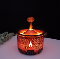 Diffuseur d'huiles essentielles à ultrasons avec flamme volcanique, humidificateur d'air, diffuseur d'aromathérapie, anneau de fumée, lampe de nuit, télécommande
