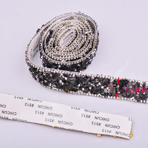 接着剤付き20mm樹脂製ホットドリル衣料品アクセサリーDIY手作りカラーグラベルラインストーンステッカーダイヤモンドストリップジュエリーシャンク - Product Image 2