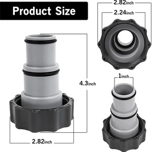Adaptador de Manguera para <span class=keywords><strong>Piscina</strong></span> con Collarín para <span class=keywords><strong>Intex</strong></span>, Convierte Mangueras de 1.5 a 1.25 Pulgadas para Bombas con Conexión Roscada - Product Image 2