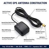 Antenne GPS et GNSS active de module intelligent 1589mhz Antenne de communication satellite externe de voiture