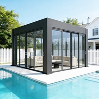 Excellente terrasse de jardin moderne pavillon réglable extérieur pergola de gazebo en aluminium à persienne bioclimatique motorisée