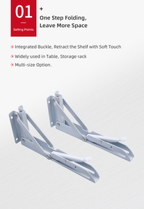 Étagère murale d'angle en forme de L Temax ZD11K, robuste, pliable, supports - Product Image 2