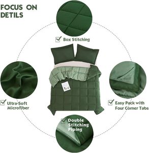 3PC màu xanh lá cây Nữ Hoàng Kích thước <span class=keywords><strong>Comforter</strong></span> thiết lập tất cả các mùa đảo ngược xuống thay thế <span class=keywords><strong>Comforter</strong></span> với hai shams chần Duvet chèn - Product Image 6