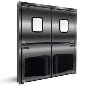 JST Коммерческая кухонная дверь с использованием экрана, алюминиевая стеклянная дверь из нержавеющей стали, дверь для движения