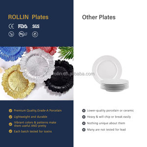 Platos de Presentación Dorados para Decoración de Bodas Modernas, Platos de Presentación para Bodas, Fiestas y Eventos - Product Image 3