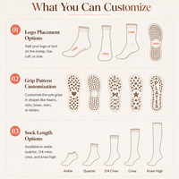 Chaussettes de yoga et de pilates en coton pour femmes avec logo personnalisé, antidérapantes et respirantes, mi-mollet, avec grip antidérapant