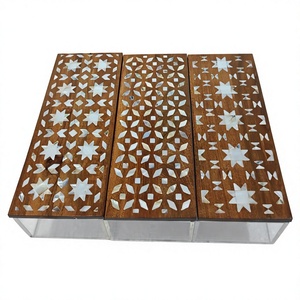 NoorPearl Timber Signature Box Premium Handmade Wood & Mother of Pearl <b>Acrylic</b> Candy Holder for Ramadan Sweets, Eid Gifting - Product Image 1