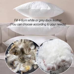 Cuscino Ultra Morbido in Piuma d'Oca con Memoria Grigio Bianco Intrecciato 20x20 con Fodera in Cotone, Cuscino Decorativo Peluche Accogliente per Divano Letto - Product Image 5