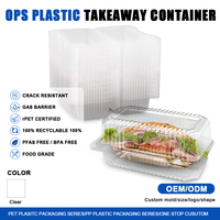 Récipients à emporter à charnière en plastique transparent Récipients à gâteau alimentaire à clapet jetables avec couvercles Dessert