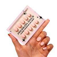 Faux ongles complets carrés marron, style hiver, prêts à l'emploi, 30 pièces, en acrylique, réutilisables avec colle pour les doigts