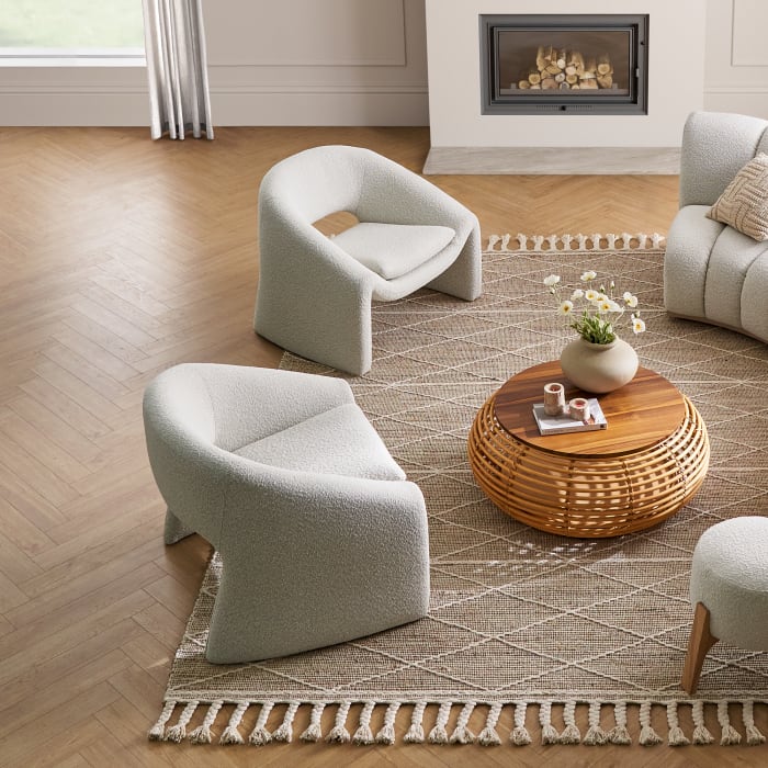 Modern Design Living Room Sofa Chair Wool Fabric Luxury Single Seater Sofa Accent Lounge Chairs