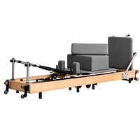 Reformer de Pilates pliable en bois avec logo personnalisé, machine de Pilates pour la maison, le studio de yoga, la musculation, le fitness, équipement de gym