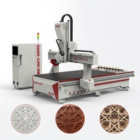 Machine de gravure sur bois à 4 axes A8-1325-L8, routeur CNC pour le fraisage des trous de serrure et des trous de charnière des portes en bois