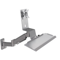 Meisonic T9-GA02KBL Station de travail industrielle classique, bras de moniteur VESA, réglage en hauteur assis-debout, compatible avec le montage VESA