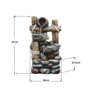 <span class=keywords><strong>Fontaine</strong></span> d'eau rustique en bois et pierres empilées pour la décoration intérieure et extérieure du <span class=keywords><strong>jardin</strong></span> avec fonction d'humidification - Product Image 4