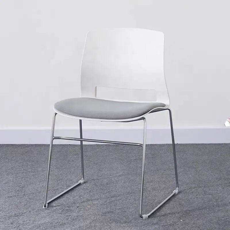 Sıcak satış rahat ergonomik masa sandalye Modern örgü ofis mobilyaları ile düşük arka ve kolsuz tasarım Metal personel ofis koltuğu