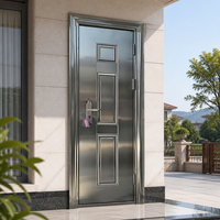 Porte de sécurité en acier inoxydable 304, directement de l'usine : Porte d'entrée à simple battant, antirouille, pour maison de campagne