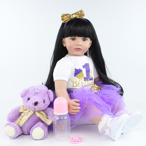 Cadeau pour fille, bébé <span class=keywords><strong>reborn</strong></span> en vinyle de 60 cm, princesse réaliste, adorable bébé en silicone, bonecas, bébé <span class=keywords><strong>reborn</strong></span>, menina - Product Image 3