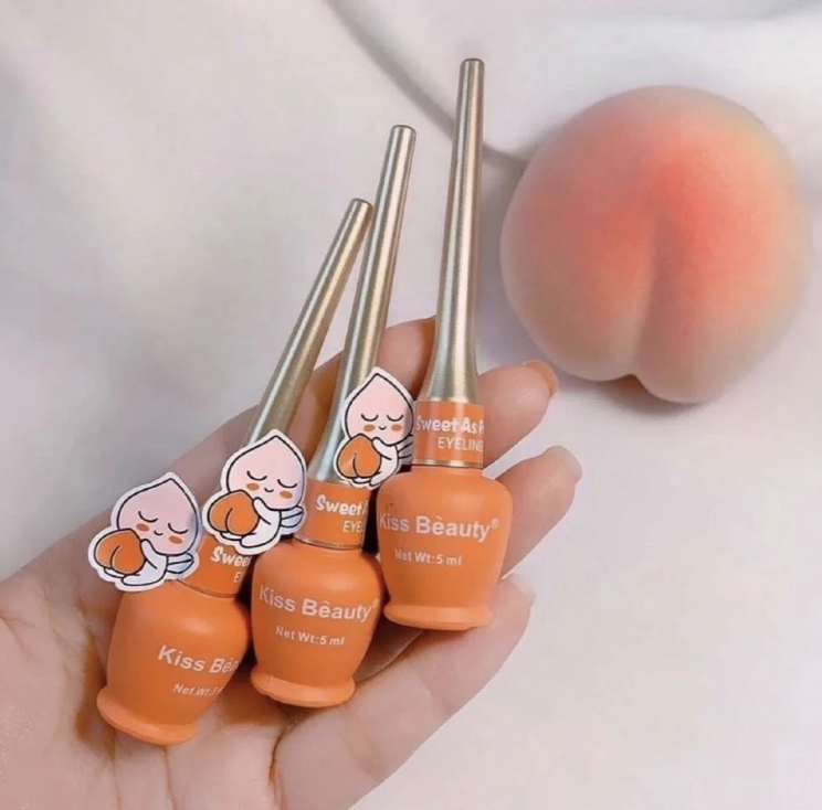 Персиковая фетровая подводка для глаз, ультратонкая жидкая подводка для глаз черного цвета, стойкая гладкая жидкая подводка для глаз