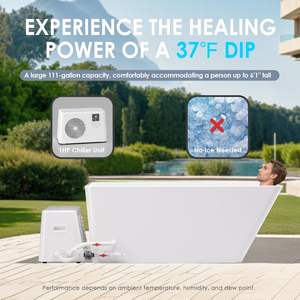 Enfriador de Agua para Baños de Hielo USA Stock de 1HP con Bomba Integrada, Filtro y Función de Calefacción/Enfriamiento de Acrílico de 0-40 Grados Celsius - Product Image 3