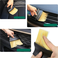Brosses de nettoyage de voiture à poils souples jaunes Outil de dépoussiérage de détail de tableau de bord intérieur automatique avec lucarne extérieure pour le lavage de voiture