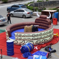 Machine de rodéo gonflable pour l'extérieur et l'intérieur, taureau mécanique avec musique, bâche en PVC, taille 5m