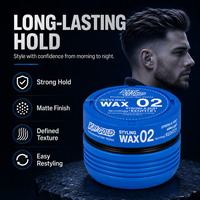 Cire coiffante à la kératine pour hommes, tenue forte, texturisante, volume, fini mat, facile à redessiner, usage professionnel