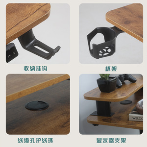 Electric Height Adjustable Desk 1200mmx600mm Double Layer Metal Frame Home Office Study Gaming <b>Workstation</b> - Product Image 3