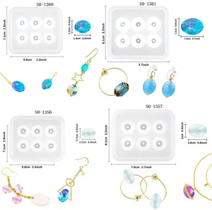 多形状珠子硅胶模具带孔宝石宝石铸造手镯耳环树脂珠子模具