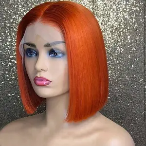 Braziliaanse Haar Cuticula Uitgelijnd Hair Bob Lace Pruik, Menselijk Haar Kant Voor Pruik Oranje Pruiken Voor Zwarte Vrouwen