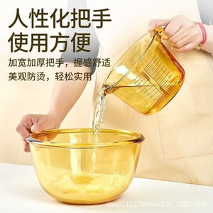 Tasses à mesurer en verre 250 ml 500 ml résistantes à la chaleur, outils de cuisine et de pâtisserie avec poignée, couleur ambre - Product Image 5