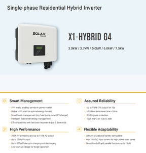 Convertisseur solaire hybride <span class=keywords><strong>SolaX</strong></span> X1-<span class=keywords><strong>Hybrid</strong></span> <span class=keywords><strong>G4</strong></span> 3kW 5kW 6kW 7.5kW Monophasé IP65 Fonction UPS <10ms VDE CE Convertisseur connecté au réseau - Product Image 4