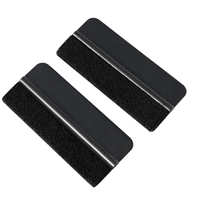 Spatule souple noire 7mo avec feutre en plastique PP pour l'installation d'autocollants et de films vinyles sur voiture, outil professionnel d'application de film automobile