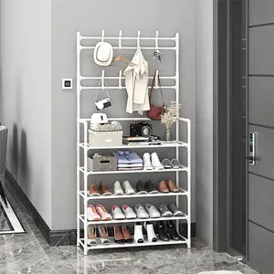 Rak sepatu 5 tingkat modern ruang tamu pemegang furnitur rak logam pakaian berdiri organizer rak sepatu untuk toko rumah