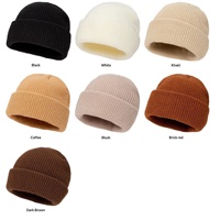 Topi Beanie Wol Anak Unisex Musim Gugur Musim Dingin, Hangat, Anti Angin, Pelindung Telinga, Rajutan Bergaris untuk Bayi