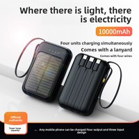 Chargeur portable solaire en plastique 20 000 mAh avec câble intégré, logo personnalisable, sortie 10W, idéal pour les cadeaux - Vente en gros transfrontalière