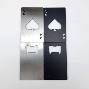 Cartes à jouer, ouvre-bouteille de bière, ouvre-bouteille en acier inoxydable, distributeur de boissons gazeuses format carte de crédit, ouvre-bouteille Ace of Spades. - Product Image 3