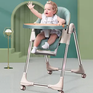 库存坚固的可折叠储物，适合儿童喂养高餐椅最受欢迎的带活动轮子的婴儿餐椅