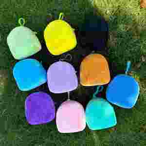 Colorful Plush Coin Purse <b>Mini</b> Backpack Wallet Keychain Bag Accessory Student Earphone & Coin Storage Stowable Small Gift - Product Image 1