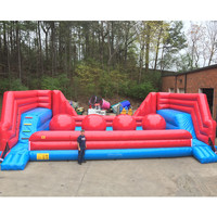 Jeux sportifs interactifs gonflables, grand parcours de défis Big Baller Wipeout, jeu gonflable Wipeout Jumping Baller