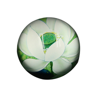 Crystal Glass Dome Paperweight with Custom Printed Half Ball Sphere Paperweight for Sales
