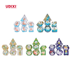 Cho tùy chỉnh bao gồm đa diện 7-mảnh động vật hoạt hình DICE DND rpgs 40k cho Tabletop trò chơi nhựa Dice Set - Product Image 2