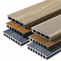 Revêtement de terrasse en WPC co-extrudé moderne de style européen, imperméable, antidérapant, pour extérieur, jardin, surface en relief, installation par emboîtement