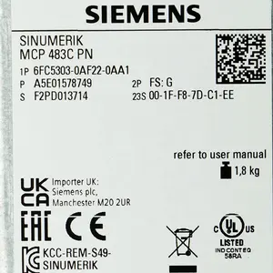 지멘스 사용 번호 기계 제어 패널 MCP483C-PN 6FC5303-0AF22-0AA1
