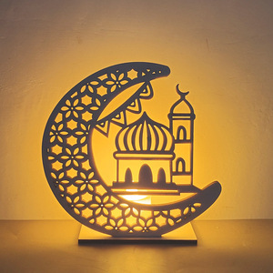 Ornement Artisanal en Bois Aïd Ramadan, Cadeau Islamique pour la Décoration de Maison Aïd Moubarak - Product Image 4