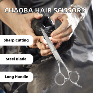 Ciseaux à cheveux professionnels en acier inoxydable CHAOBA, 6 pouces, ciseaux de barbier avec manche long pour la coupe et la finition des cheveux - Product Image 2