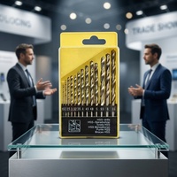 Juego de Brocas Helicoidales HSS Europeas de 13 Piezas con Caja de Plástico, Garantía de 3 Años, para Perforar Madera, Metal y Aluminio