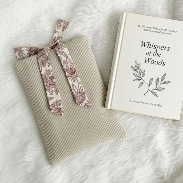 Handmade Corduroy Book Cover Personalized Bible Sleeve Embroidered Kindle Sleeve With Floral Bow