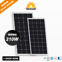 Panel Surya Portabel Mono 210w Ramah Lingkungan dari Resun Wholesale Distributor untuk RV
